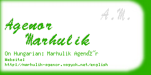 agenor marhulik business card